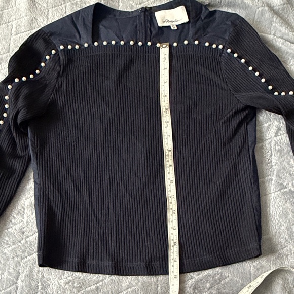 3.1 Phillip Lim Blue Long-Sleeve Top with Pearl Details—Size XS - Picture 6 of 11